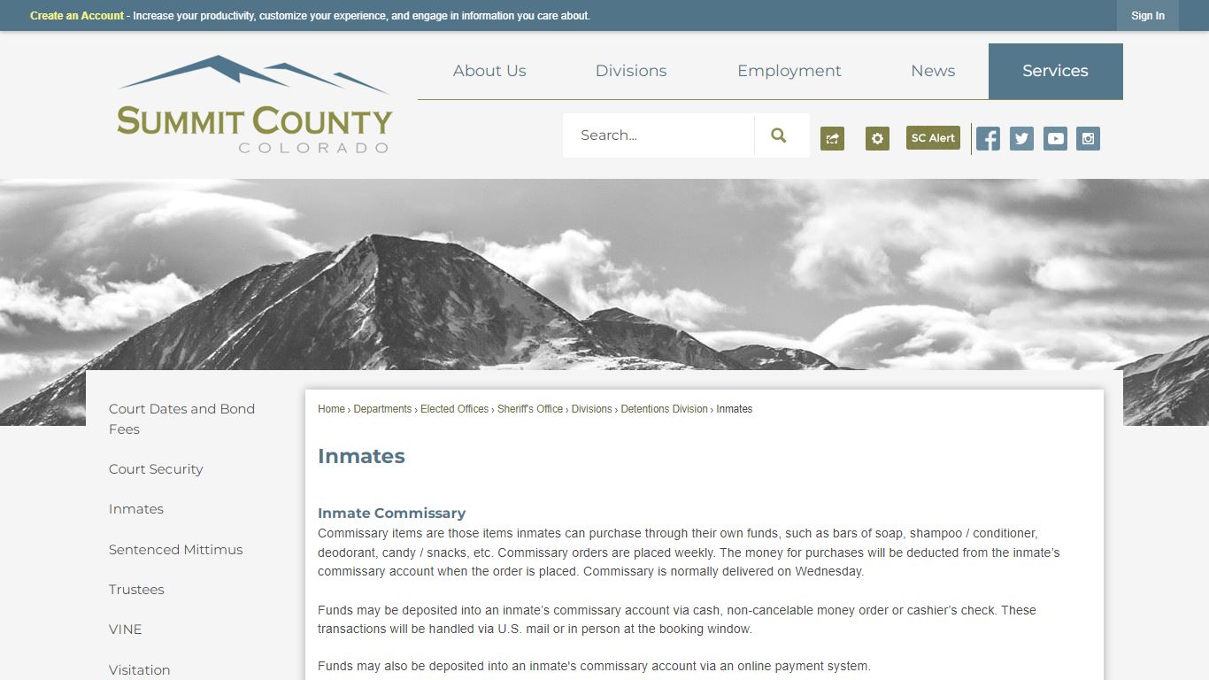 Inmates | Summit County, CO - Official Website