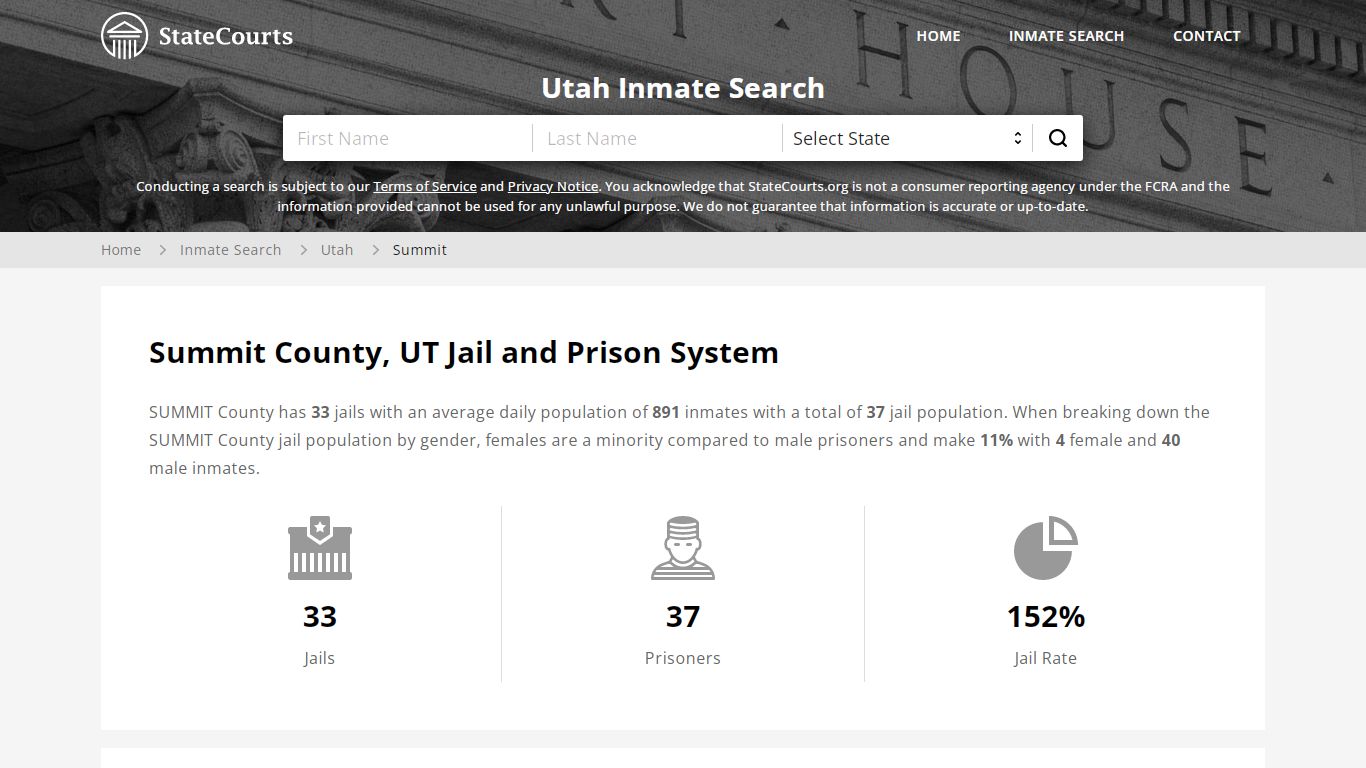 Summit County, UT Inmate Search - StateCourts