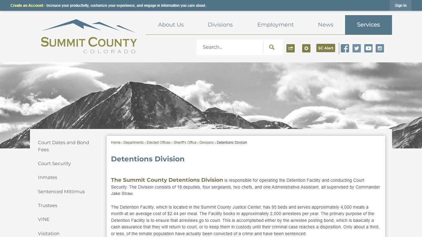 Detentions | Summit County, CO - Official Website